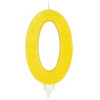 Vela 0 Amarelo Glitter Grande